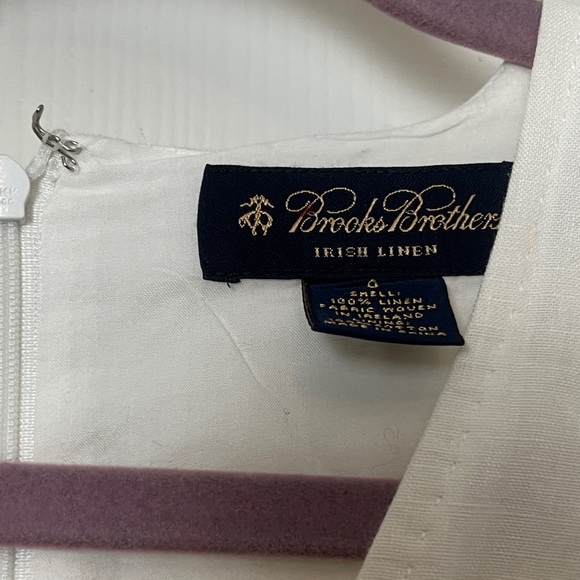 New Brooks Brothers Irish Linen White Dress. Sz 0 - Picture 10 of 16